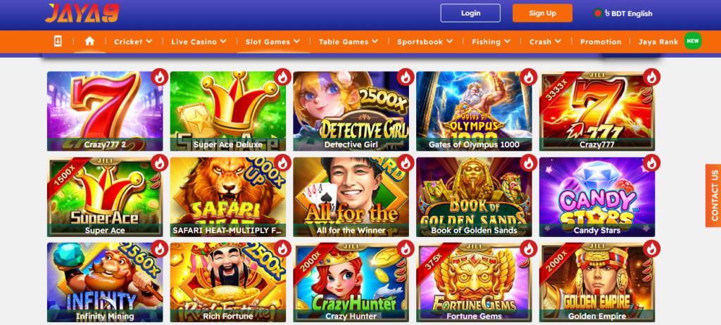 Joya 9 Casino Game Categories